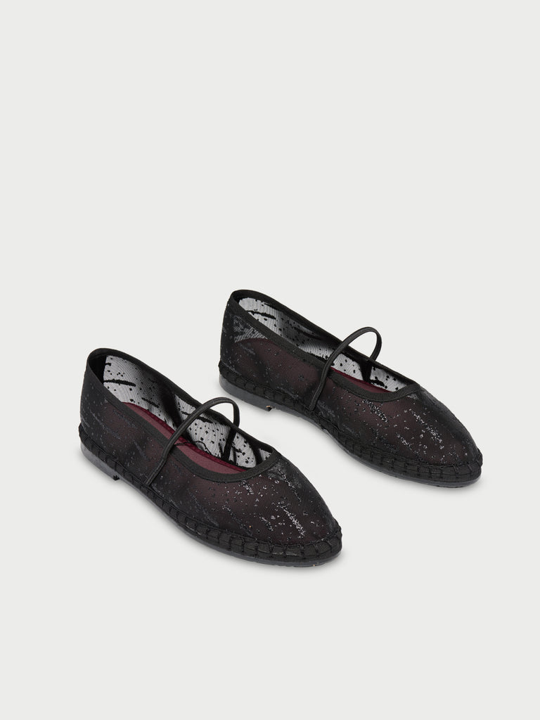 Celie Glitter Mesh Black